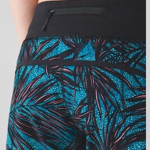 lululemon athletica Black & Teal Palm Print Shorts